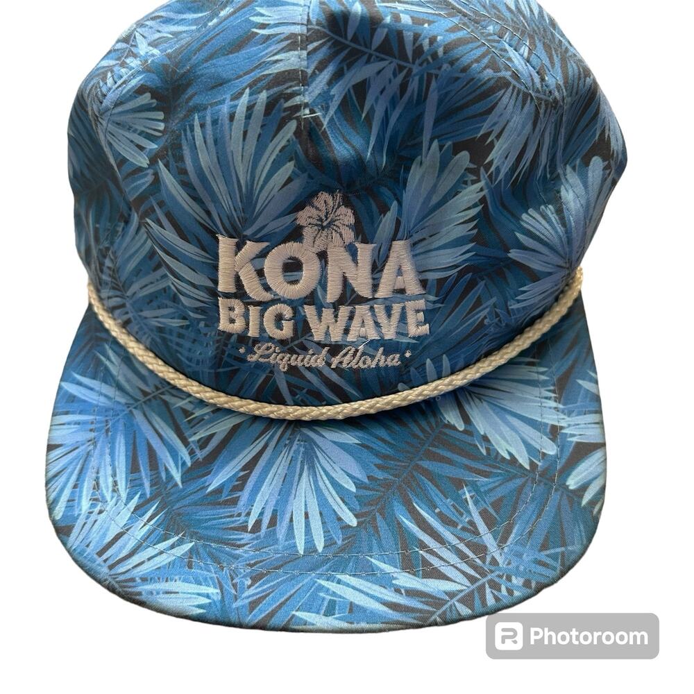 Kona Brewing Company Adjustable All‎ Over Print Baseball Hat Cap Blue Foliage